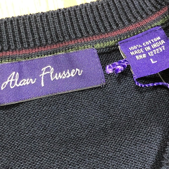 Men’s NWT Alan Flusser V-Neck Long Sleeve Sweater - Picture 5 of 8